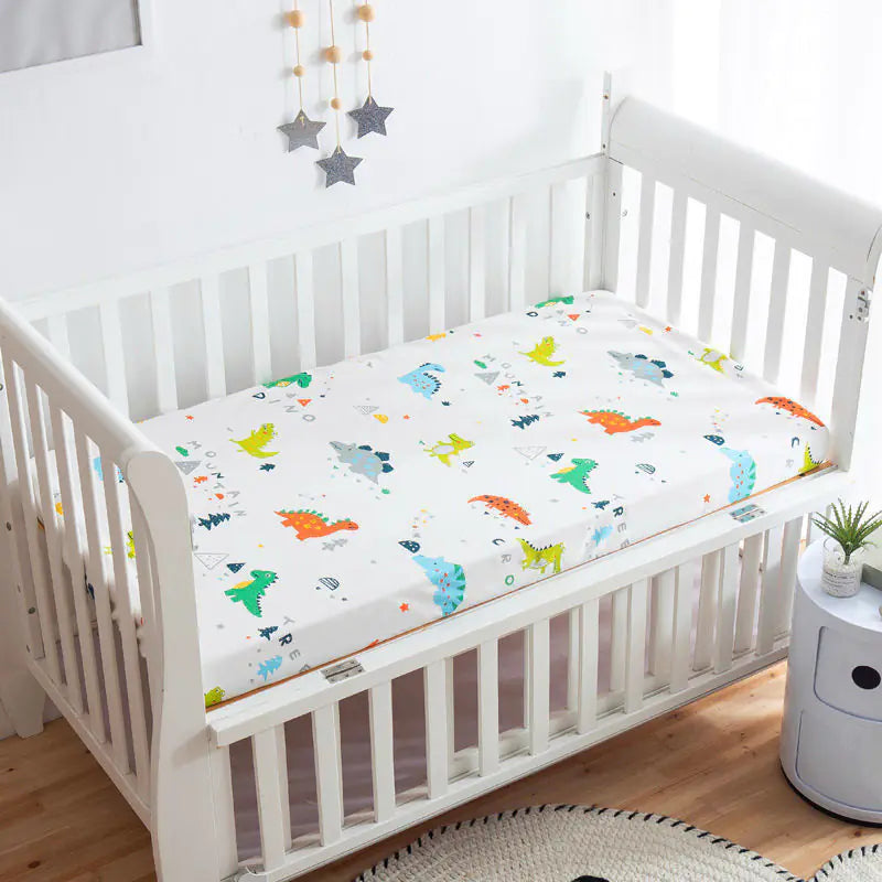 Cotton Infant Muslin Crib Mattress Cover with Print