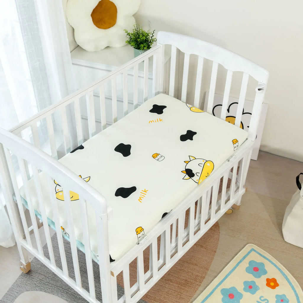 Cotton Infant Muslin Crib Mattress Cover with Print